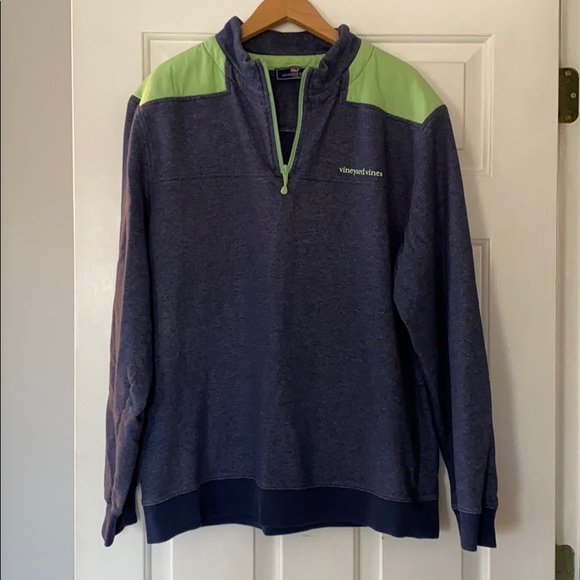 Vineyard Vines Other - Vineyard Vines Navy/Green Quarter Zip